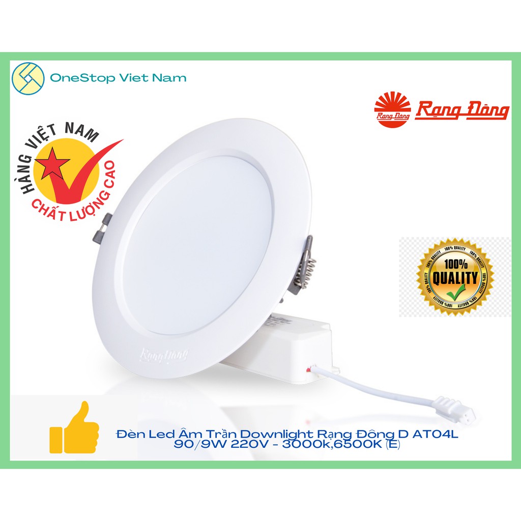 Bóng Đèn LED tròn chiếu sáng gắn trần, ốp trần Rạng Đông 9W D AT04L 90/9W 220V