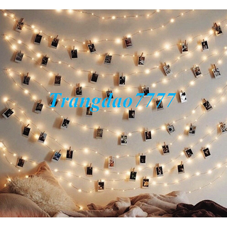 Combo 20 Kẹp Ảnh Gỗ Thông+Dây Đèn Led Xài Điện Không Chớp Nháy Kẹp Hình Nghệ Thuật Trang Trí Decor Treo Ảnh Giá Rẻ