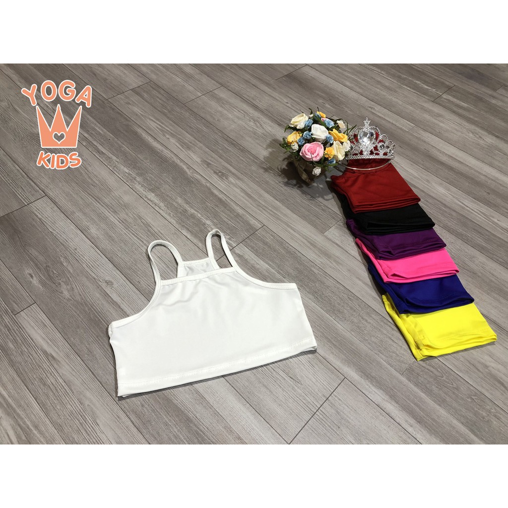 Đồ Tập Yoga Cho Bé mẫu Áo Trắng + Quần Khóm Vàng YG03.