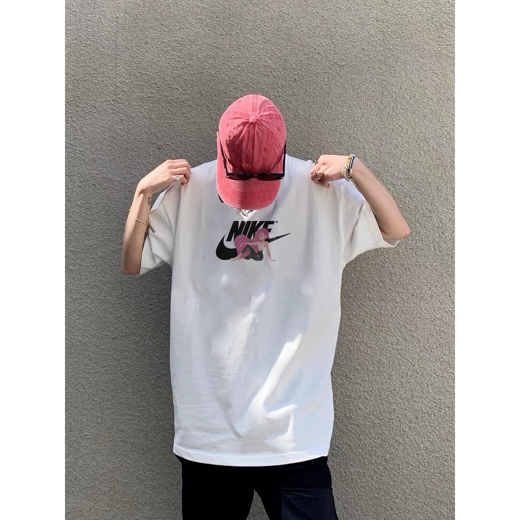 Áo phông nke nữ form rộng tay lỡ unisex, áo thun nke nữ form rộng tay lỡ unisex cotton AT073 Miucho in logo