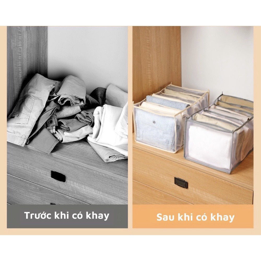 Túi chia ngăn đựng quần áo khay hộp đựng đồ lót tất vớ tiện dụng có thể giặt được Leos