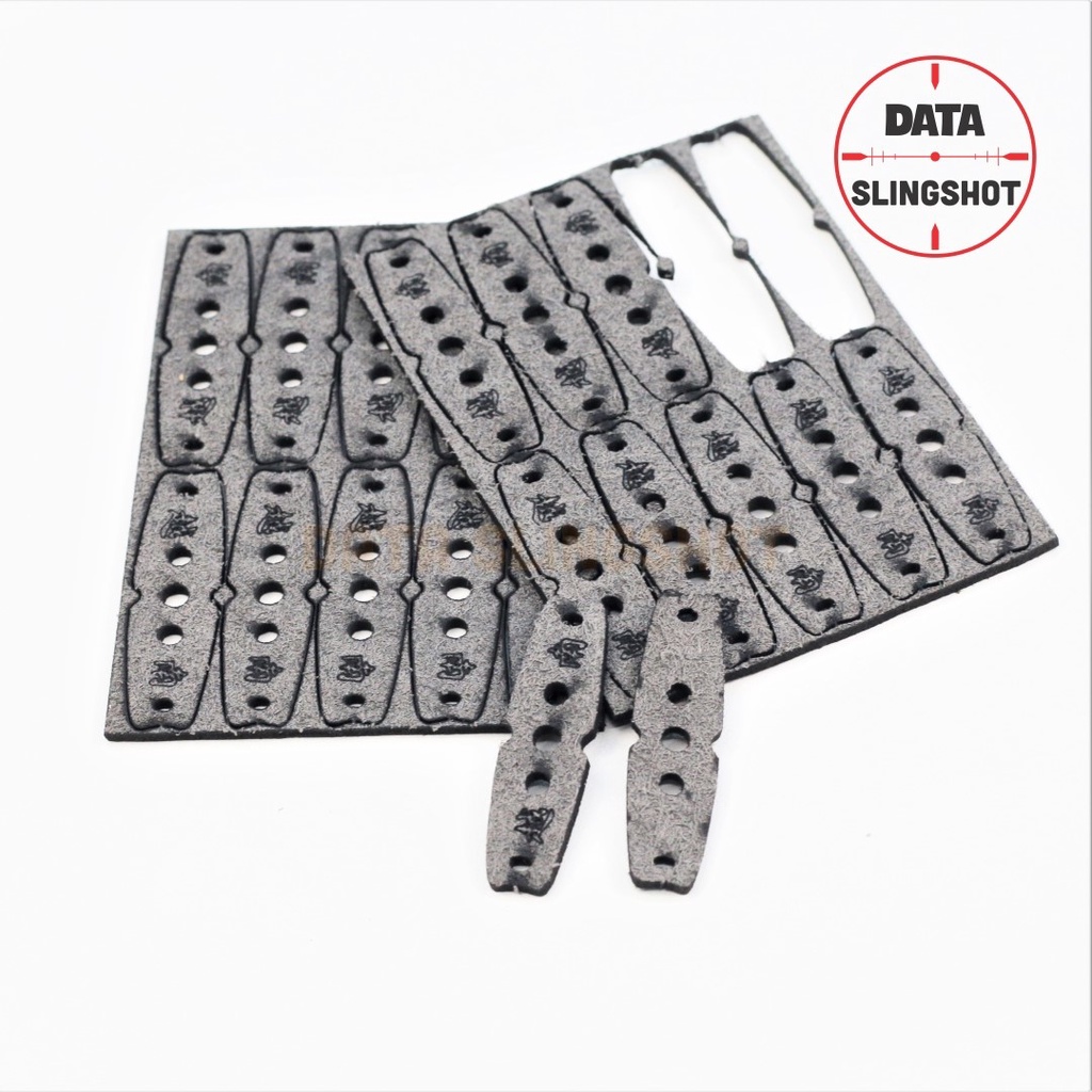 Miếng Da Ná Cao Su 3 Lỗ DT14 Chữ Tàu dùng cho bi 7mm 6.35mm 7.5mm chống trơn hạn chế thấm nước - DATA SlingShot