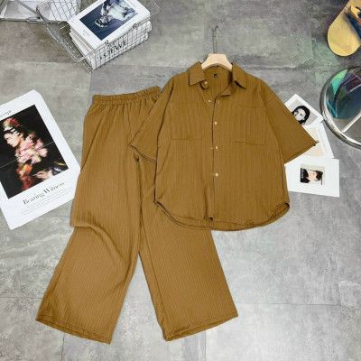 Sét bộ đũi xốp gân áo cộc quần dài thanh nhã