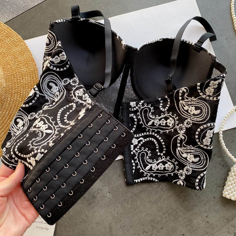 Áo lót hai dây IELGY thêu hoa phong cách cổ điển thời trang size nhỏ dành cho nữ