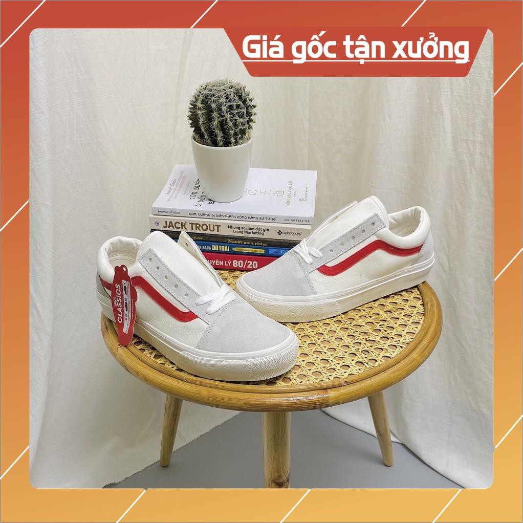 [FreeShip –Xả Sốc Hàng Xịn] Giày thể thao nam nữ Sneaker Van Full phụ kiện, Giầy Vans vạch đỏ  đủ bill box ✔Cam kết G