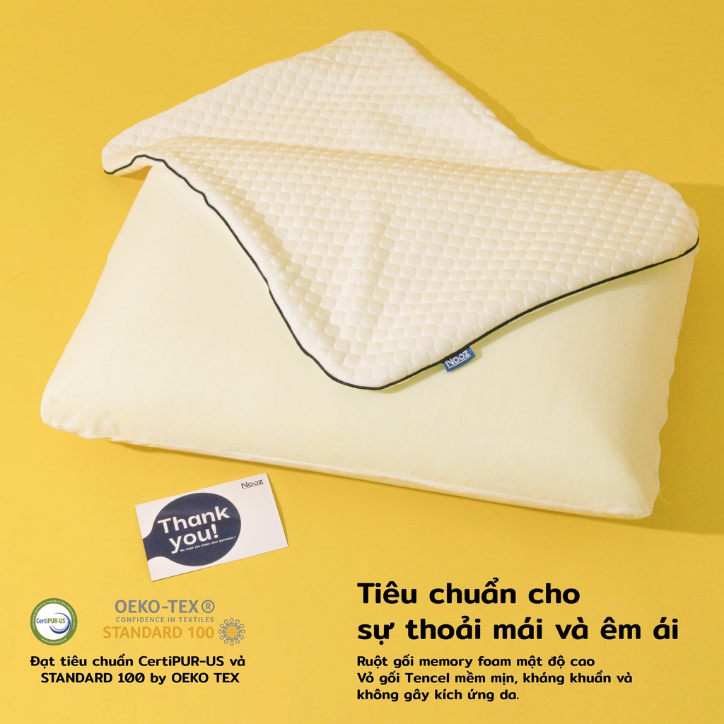 Gối Ngủ Memory Foam Nooz Ruột Gối Cao Su Non Giúp Nâng Đỡ Đốt Sống Cổ Cho Người Lớn Giúp Chống Đau Vai Gáy Ngủ Sâu