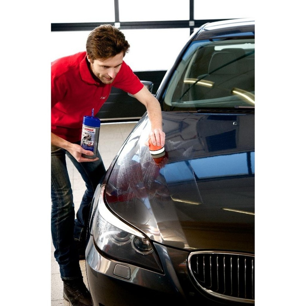 Combo Chai Xoá Xước Đánh Bóng Bảo Vệ Sơn SONAX XTREME WAX 3+ Chai Xịt Bóng Làm Sạch Và Bảo Vệ Lốp Xe SONAX