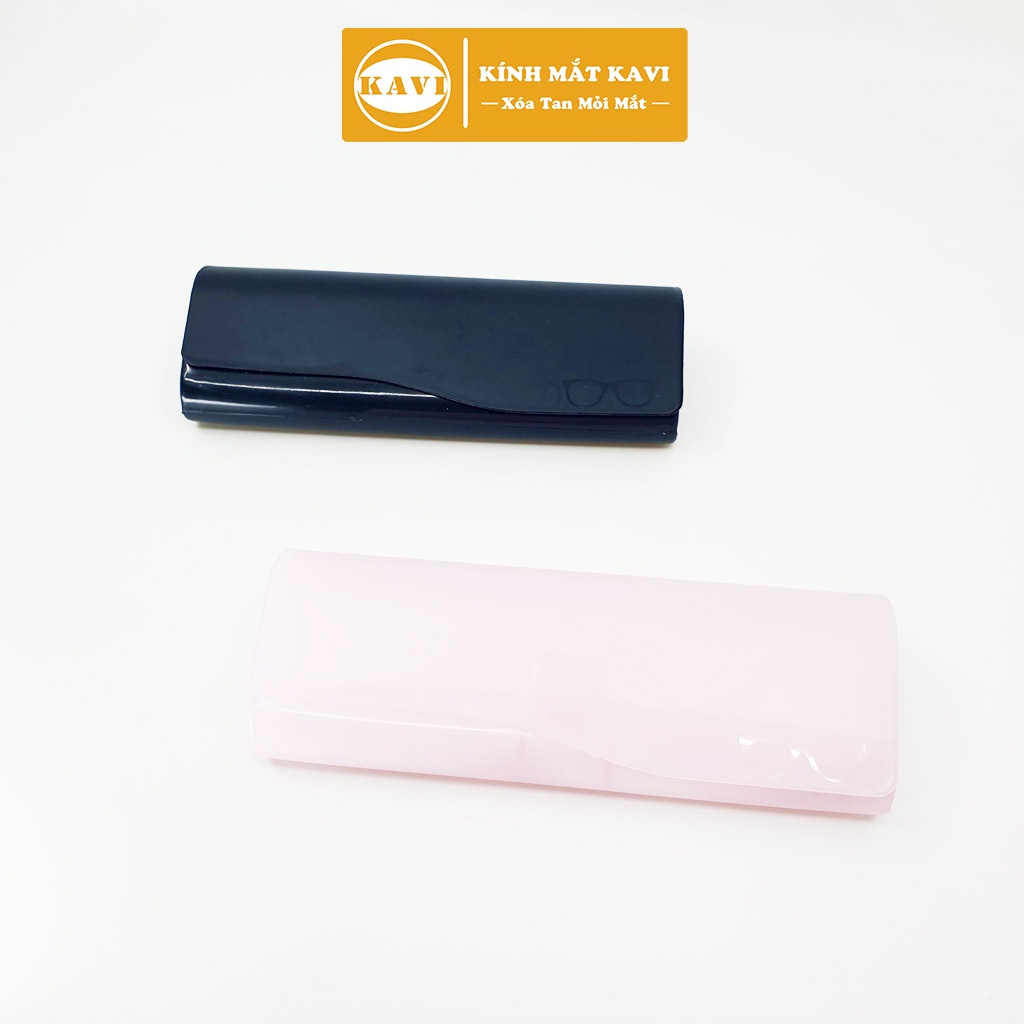 Hộp đựng kính nhựa Kavi - Đựng kính cận, viễn - Tặng kèm khăn lau kính