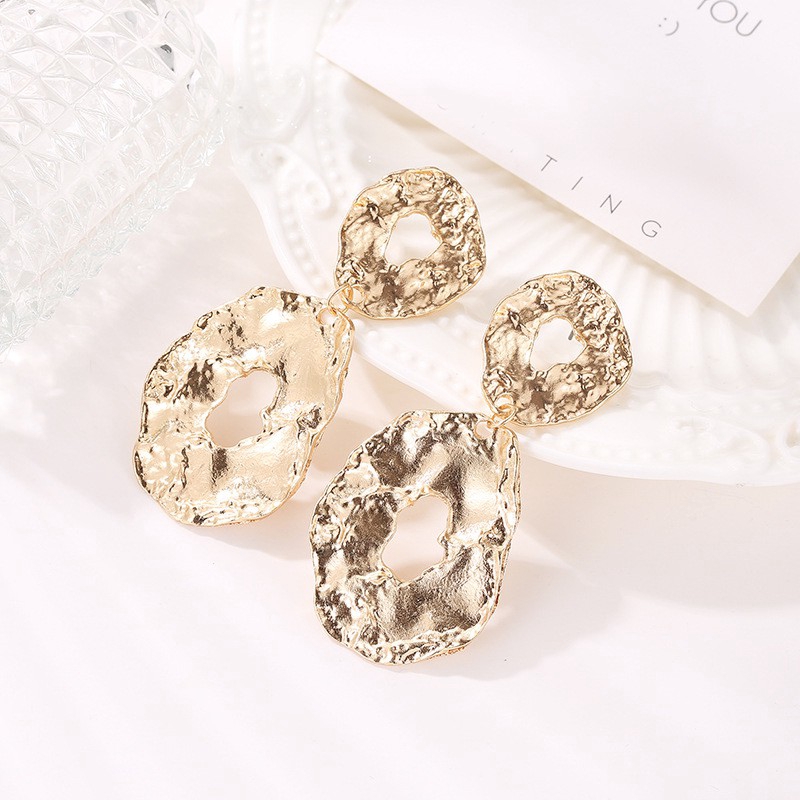 Bông tai kim loại kiểu dáng hình học thiết kế độc đáo