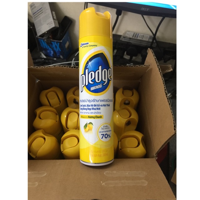 Chai xịt làm sạch đánh bóng đồ gỗ,đồ da 330ml Pledge Hương Chanh-Hàng Chính Hãng-Nhập Khẩu Thái Lan