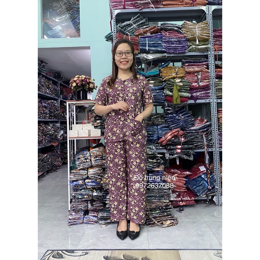 Đồ Bộ Áo Bà Ba Dành Cho Người già Chất Thun Lạnh Cộc Tay