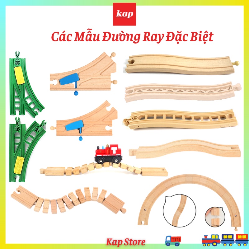 Các mẫu đường ray đặc biệc, phụ kiện đường ray xe lửa gỗ