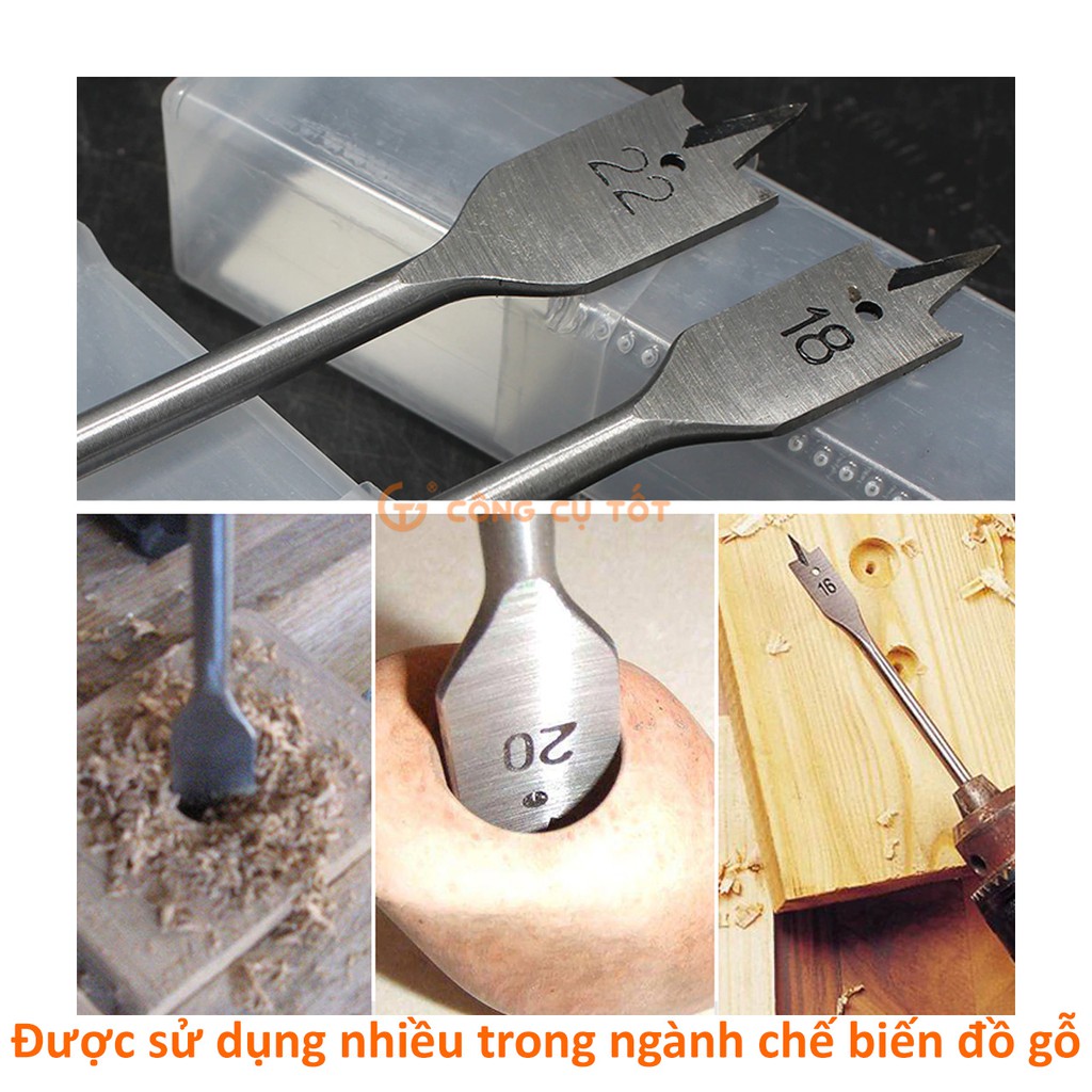 Bộ 6 mũi khoan đuôi cá chuôi lục vỉ nhựa 10-25