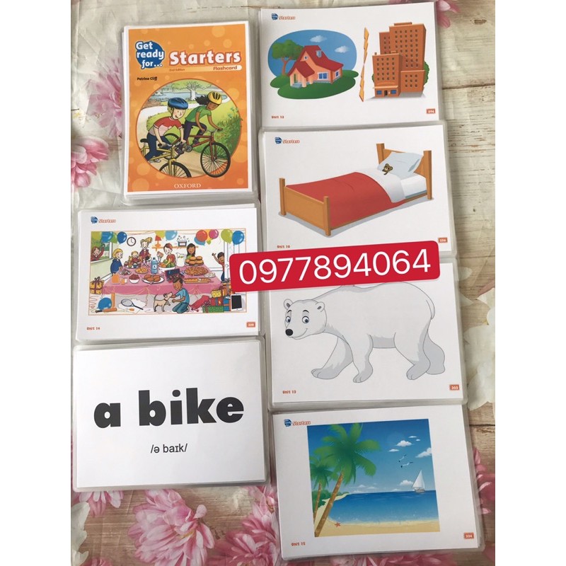 Flashcard GET READY FOR STARTER - MOVER  -FLYER  ép plastics bền đẹp -339 thẻ thiết kế 2 mặt ép plastics bền đẹp