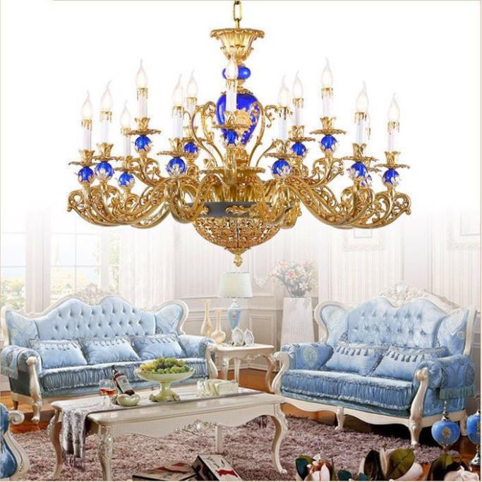 Đèn chùm MILIS phong cách cổ điển trang trí nội thất cao cấp loại 15 tay - kèm bóng LED chuyên dụng