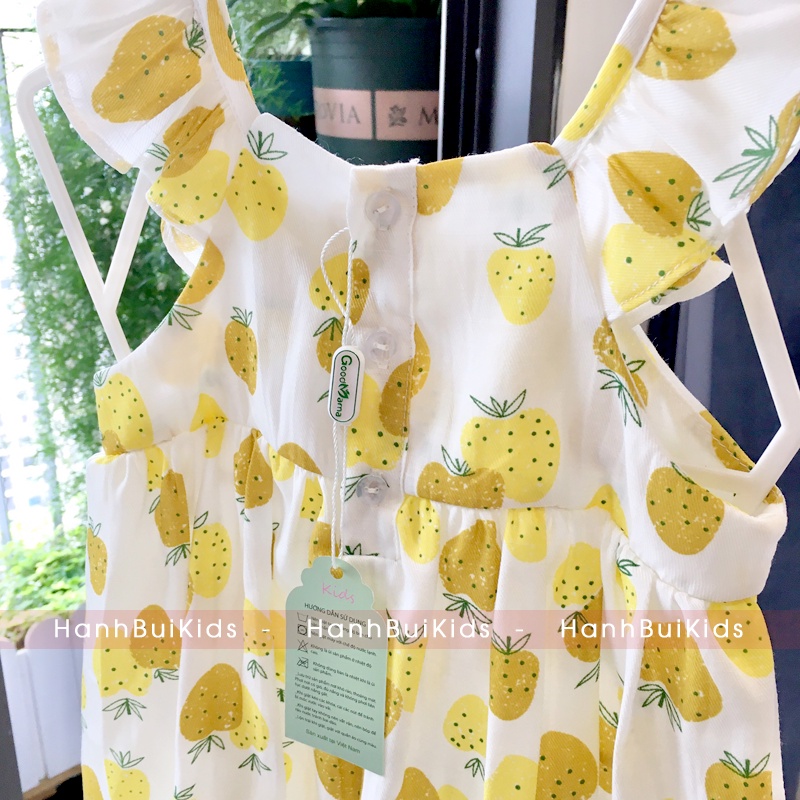 Váy cánh tiên Good Mama vải đũi mềm cho bé size 80 đến 120