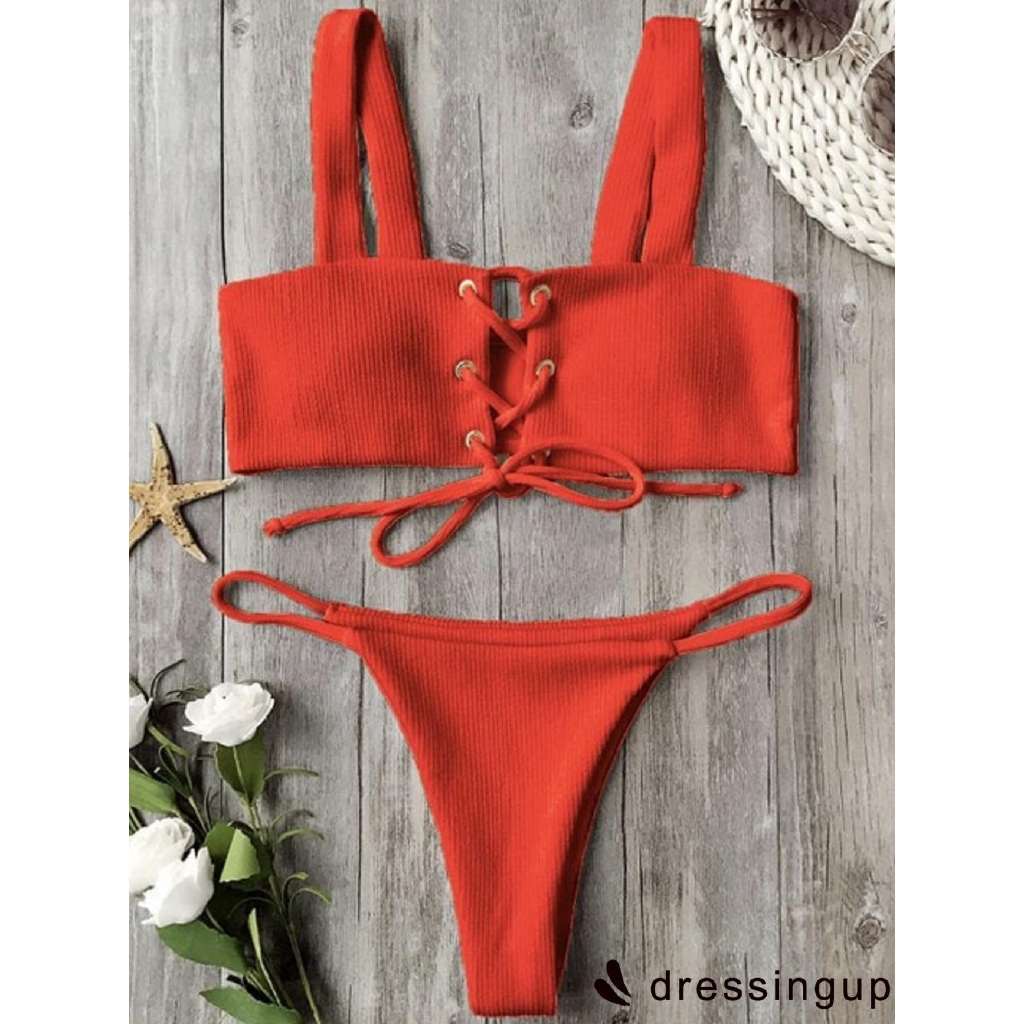 [Mã FAGREEN245 giảm 10% tối đa 30K đơn 99K] Bộ đồ bơi 2 mảnh hỗ trợ nâng ngực màu trơn quyến rũ cho nữ | BigBuy360 - bigbuy360.vn