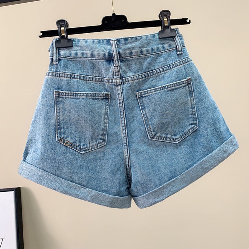 Quần Short Denim Phong Cách Hàn Quốc 164482 Quần Short Chữ a Lưng Cao Thời Trang Cá Tính