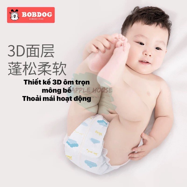 [1 THÙNG] Tã dán/Tã quần Bobdog Airpro size M62-L58-XL54-XXL50 miếng siêu mỏng và mềm mại