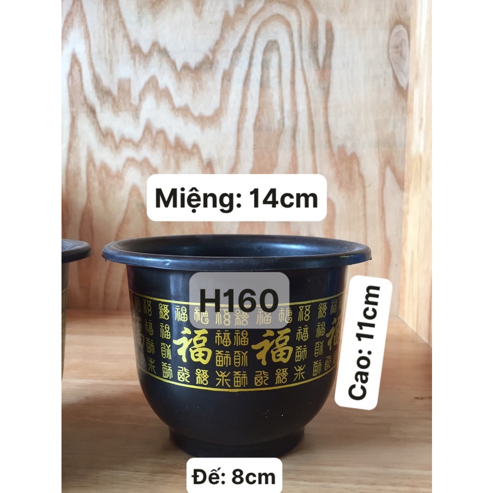 5 CHẬU NHỰA TRỒNG HOA MẪU CHỮ PHÚC #H160 (KÍCH RỄ MẦM CÂY ,KEO LIỀN SẸO ,BẠT PHỦ ĐẤT CHỐNG CỎ MỌC...)