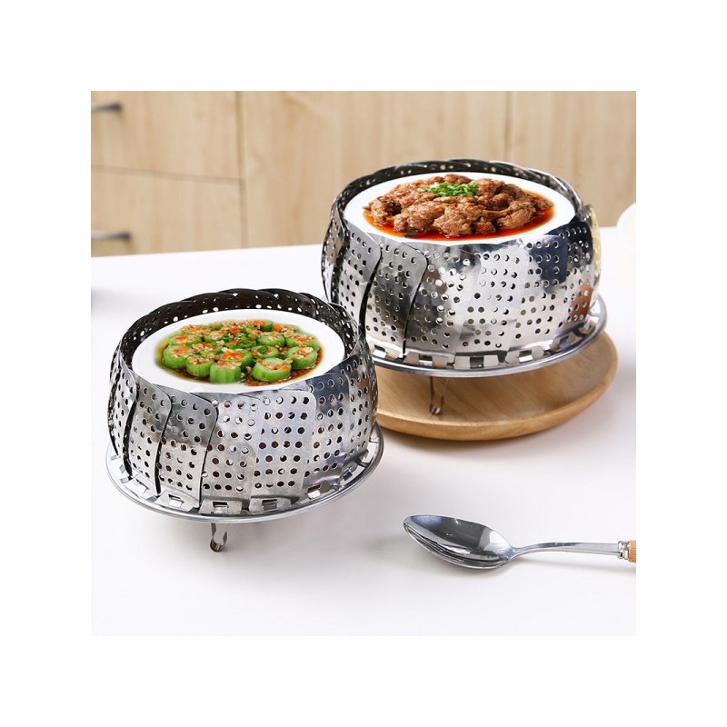 Vỉ Hấp Inox Cách Thủy, Đồ Xôi, Hấp Thực Phẩm Rau Củ Thông Minh Nhật Bản