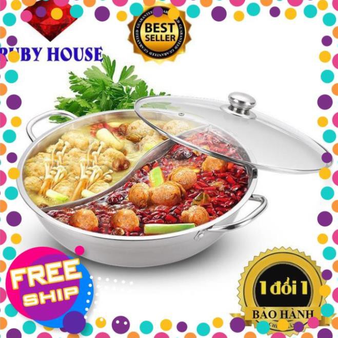 HG0901 nồi lẩu 2 ngăn hotpot CHÍNH HÃNG, nồi lẩu gia đình 2 ngăn-Ruby House tutu.hahastore MT340 HG2703