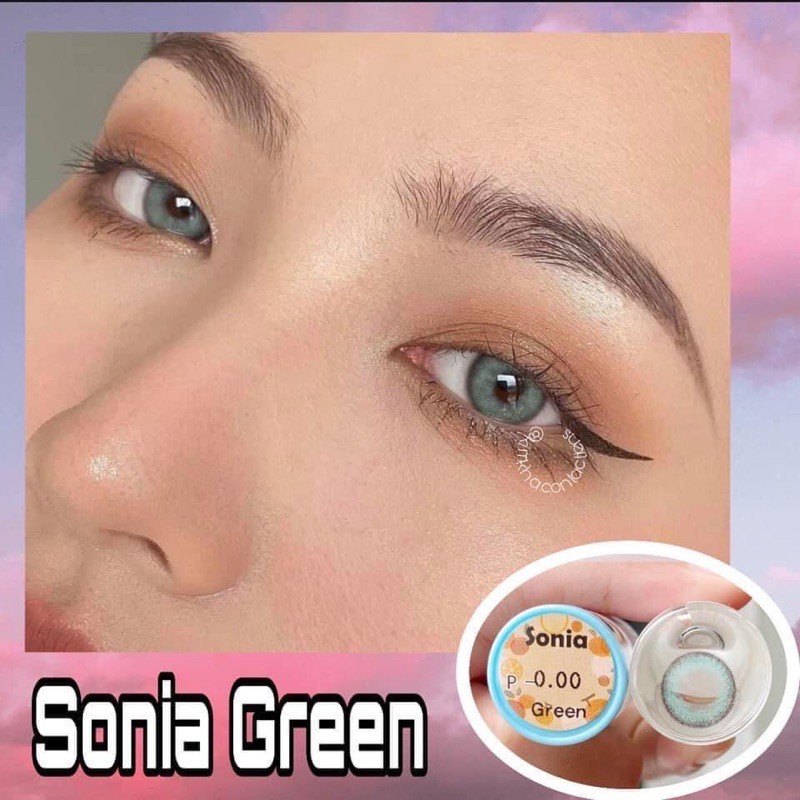 Sonia Green , lens xanh ngọc kính áp tròng giãn mini 0 độ (0 độ cận)