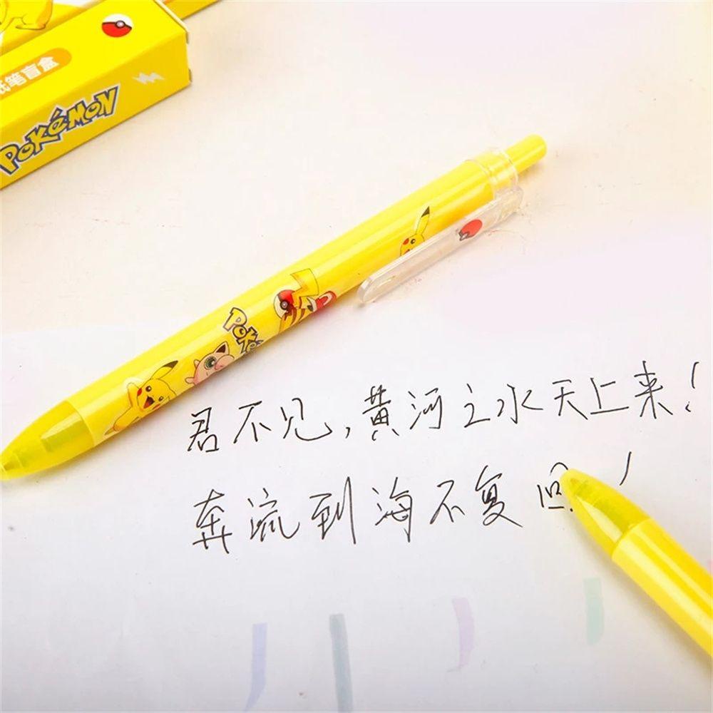 Bộ Bút Bi Hình Pikachu Dễ Thương Chống Thấm Nước Kèm Hộp Đựng DIY