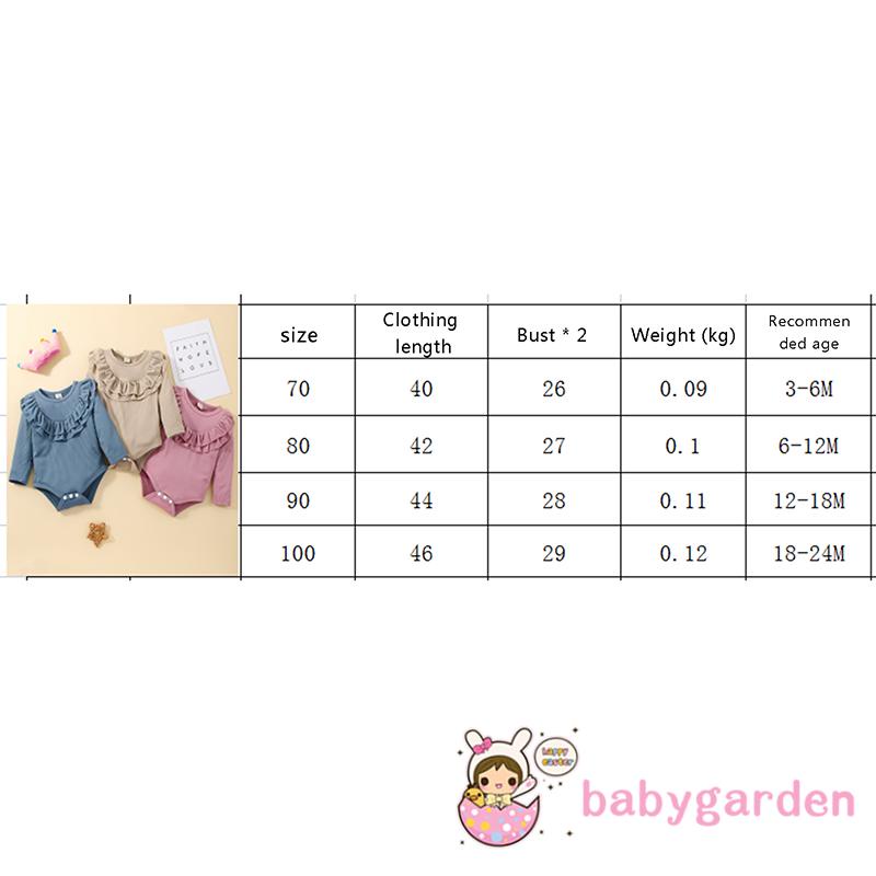 Bộ Áo Liền Quần Tay Dài Cổ Tròn Màu Trơn Dành Cho Bé Gái 3-24 Tháng Tuổi