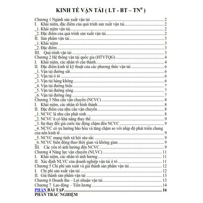 [Mã 151LSSALE giảm 10k đơn 50k] Kinh Tế Vận Tải