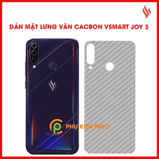 Dán lưng Joy 3 trong suốt nổi vân Carbon 3D tản nhiệt tốt - Dán lưng vân Carbon Vsmart Joy 3
