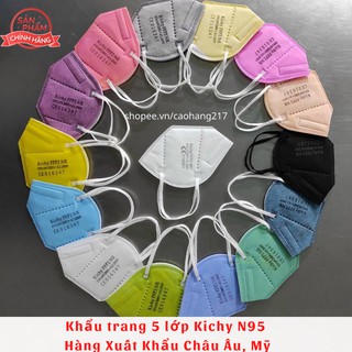 Khẩu trang y tế FFP2 (tương đương N95) Kichy 5 lớp kháng khuẩn, kháng bụi mịn PM2.5 hàng xuất khẩu Âu Mỹ, nhiều màu sắc