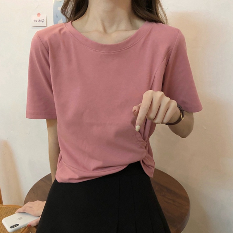 NRVP Áo Thun Tay Ngắn Dáng Ôm Phong Cách Hàn Quốc Thời Trang Mùa Hè Cho Nữ