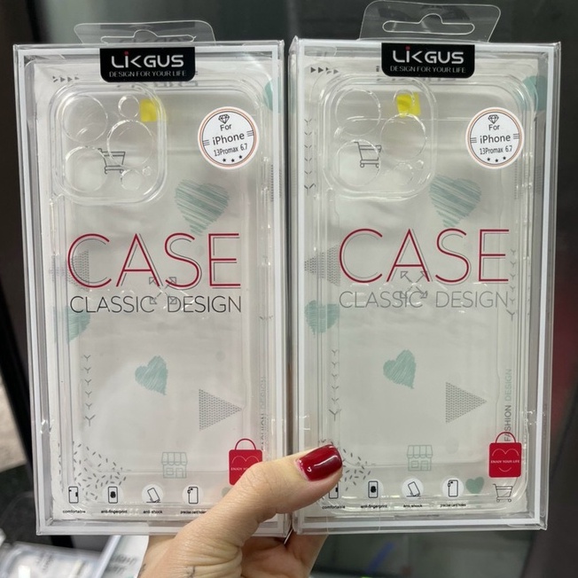 Ốp Likgus trong bảo vệ camera dành cho iPhone 13, 13 pro, 13 Pro Max Viền dẻo chống sốc lưng trong cứng không ố màu