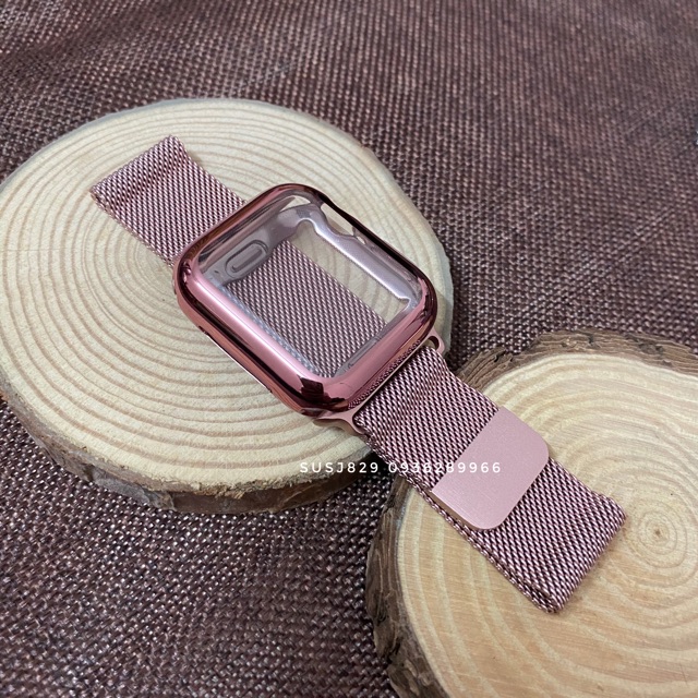 Combo bảo vệ toàn diện apple watch ( dây milan thép không gỉ loại 1+ ốp full màn viền)