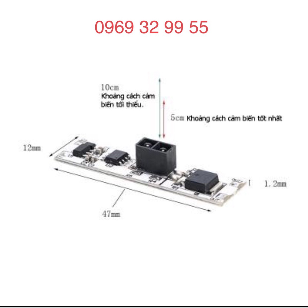 Cảm biến vẫy tay, bật/tắt 12V, Chạm tay Có thể điều chỉnh ánh sáng.Thiết kế dạng vỉ, Thiết bị cảm biến thông minh