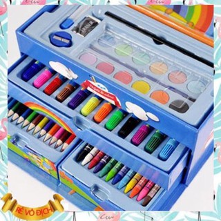 Giá Sốc -Hàng Gia Dụng- BÚT TÔ MÀU CHO BÉ, HỘP MÀU 3 TẦNG 54 CHI TIẾT - MẪU SIÊU NHÂN