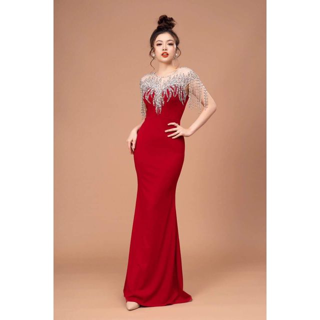 Đầm đi đám cươi_dạ hội đính cườm cao cấp