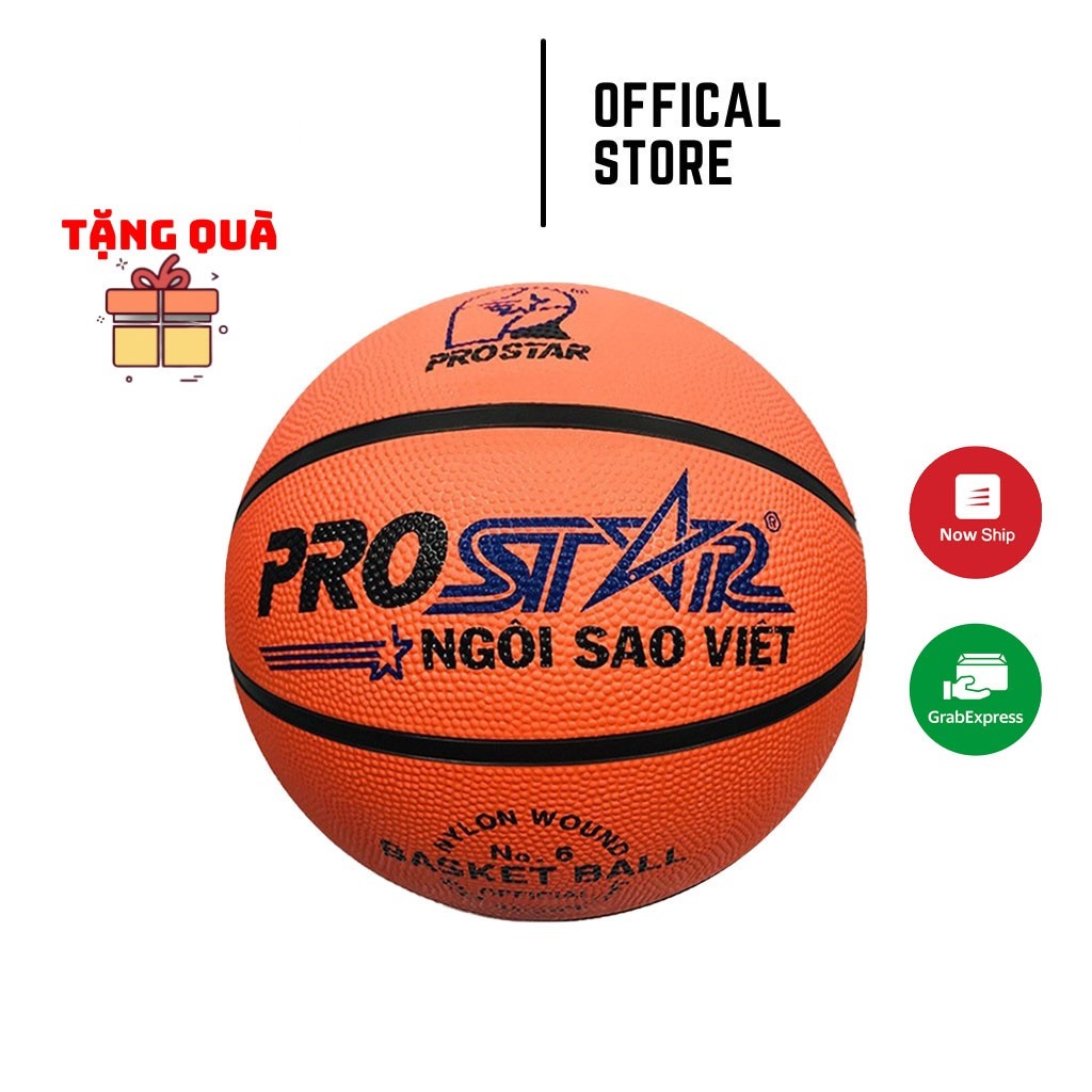 Quả bóng rổ cao su Size số 6 Geru &amp; pro star chính hãng tặng kim+túi lưới