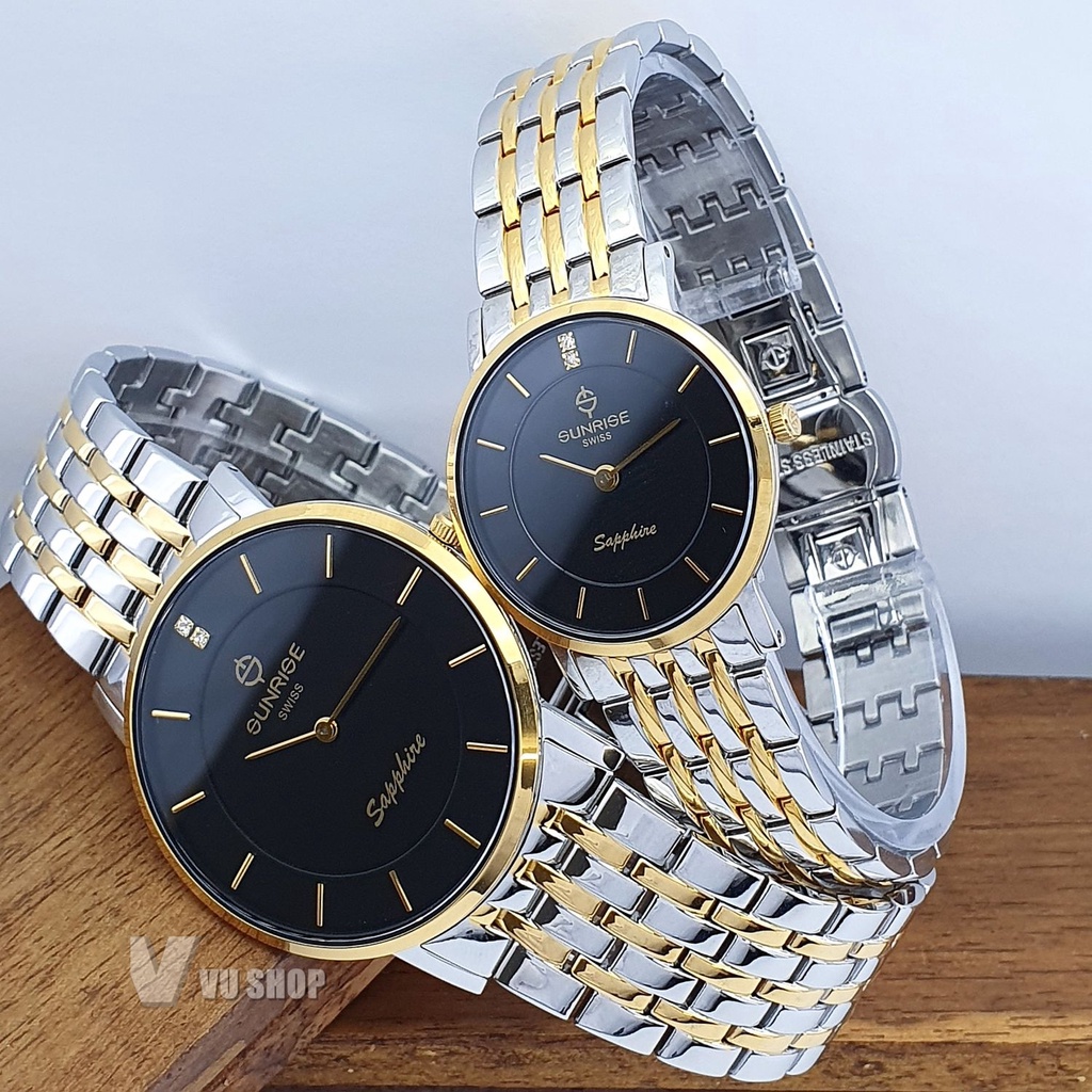 Đồng hồ đôi SUNRISE DM737SWC Siêu mỏng - Chính hãng