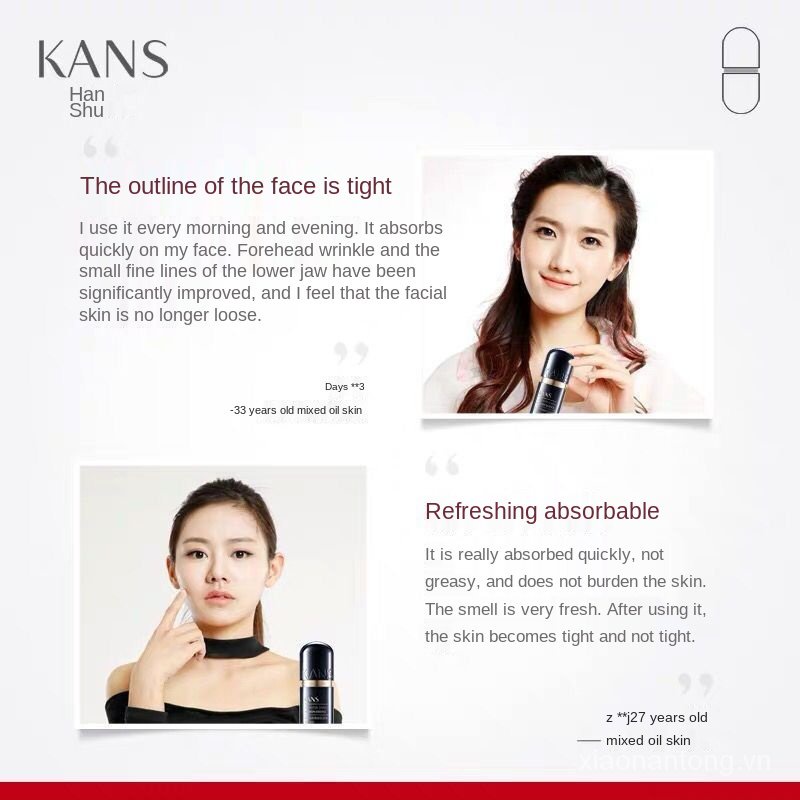Tinh chất Kans dưỡng ẩm phục hồi da và se khít lỗ chân lông dành cho nữ màu vàng và đen