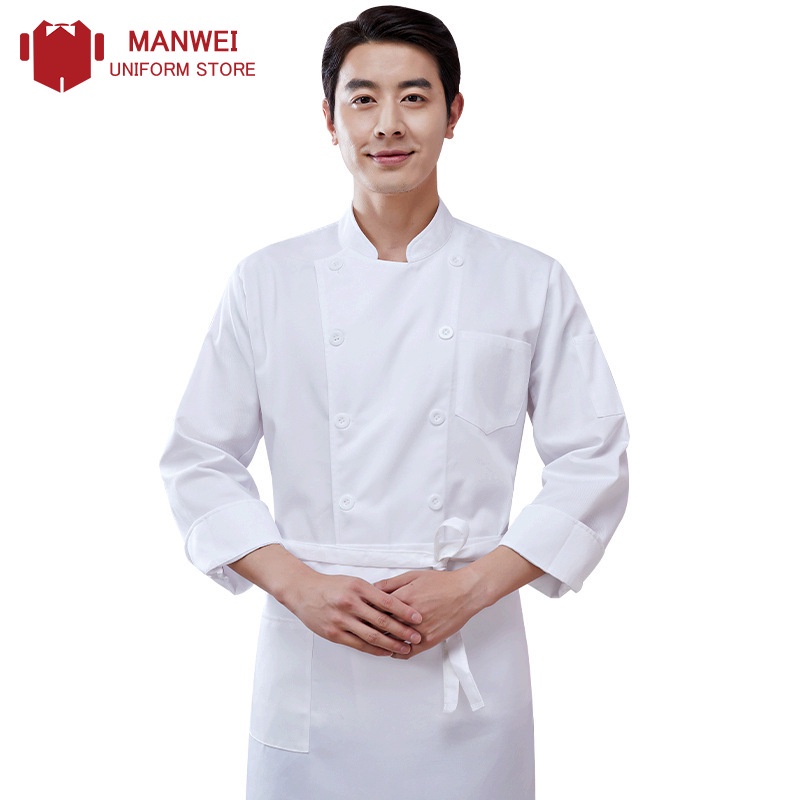 M-7xl Áo Đồng Phục Đầu Bếp Dài Tay Size Plus Áo Bếp