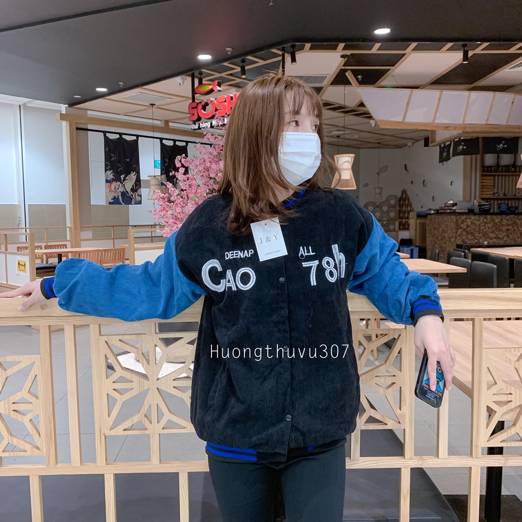 Áo Khoác Bomber Nữ Chất Nhung Tăm Loại 1