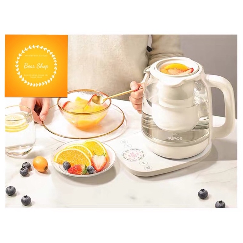 Bình thuỷ pha trà, chưng/hấp cách thuỷ,nấu hãng SUPOR dung tích 1.5L (hàng đặt trước)