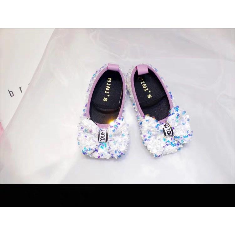 Giày Búp Bê Đế Mềm Đính Nơ Kim Sa Lấp Lánh Thời Trang Mùa Xuân | BigBuy360 - bigbuy360.vn