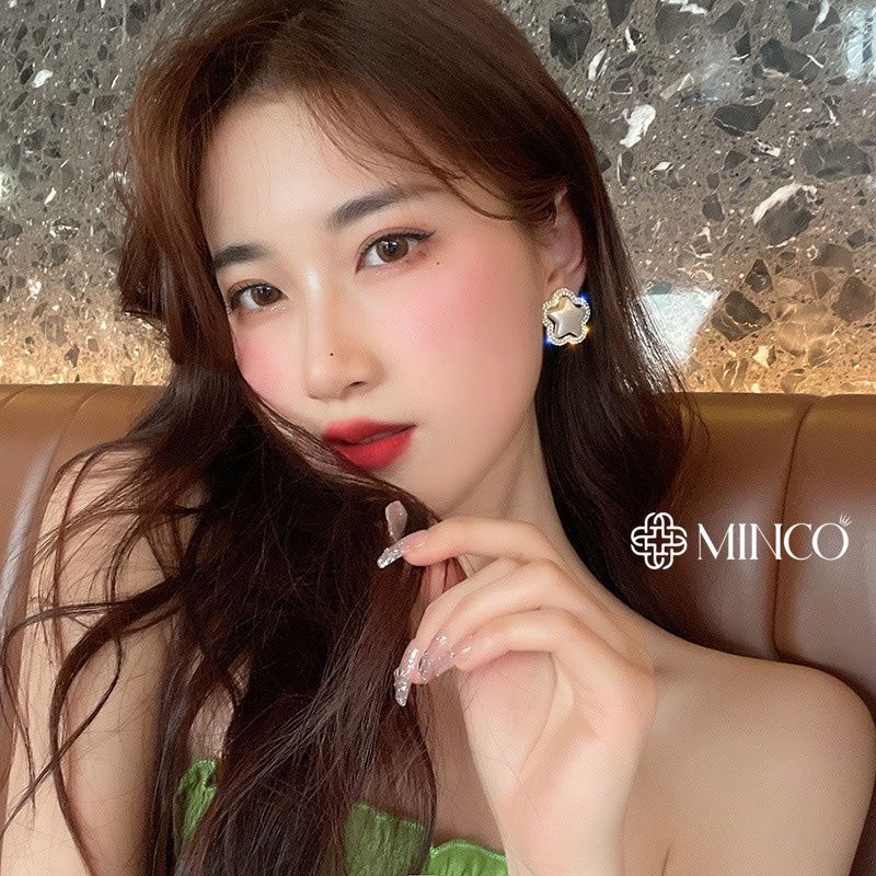 Bông tai đẹp Minco Accessories ngôi sao đá lấp lánh phụ kiện thời trang đẹp phong cách Hàn Quốc BT142