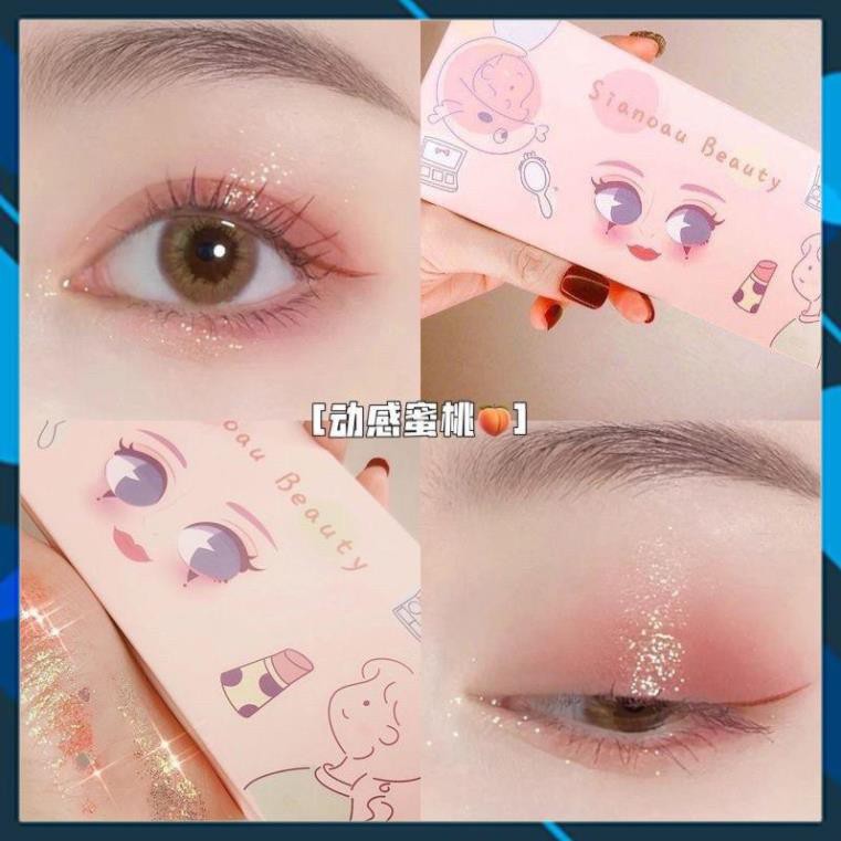 Bảng mắt hồng đào Sianoau Beauty 10 ô, nhiều màu nhũ siêu xinh