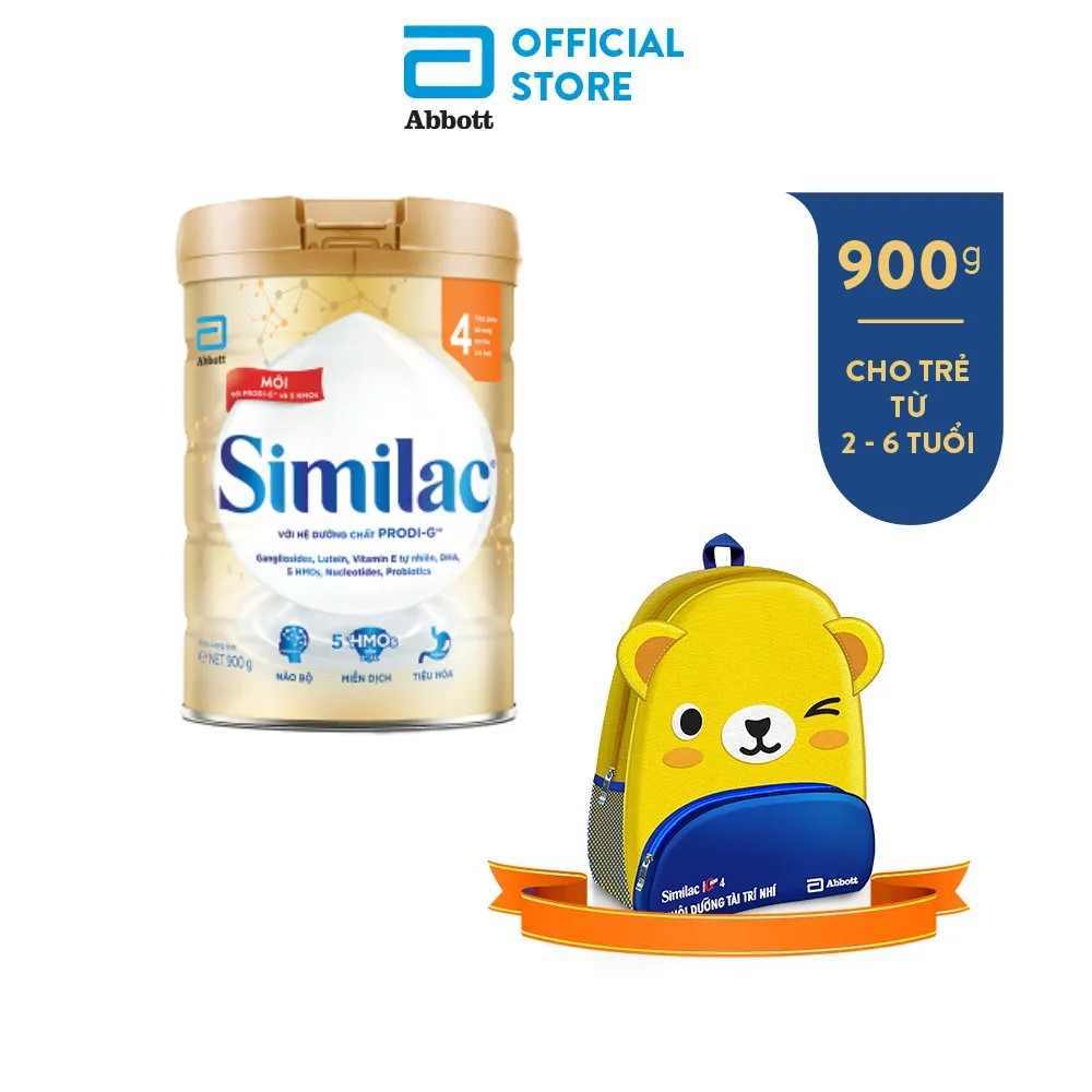 [Tặng balo gấu] Sữa bột Similac 4 900g/lon Dinh Dưỡng 5G Mới