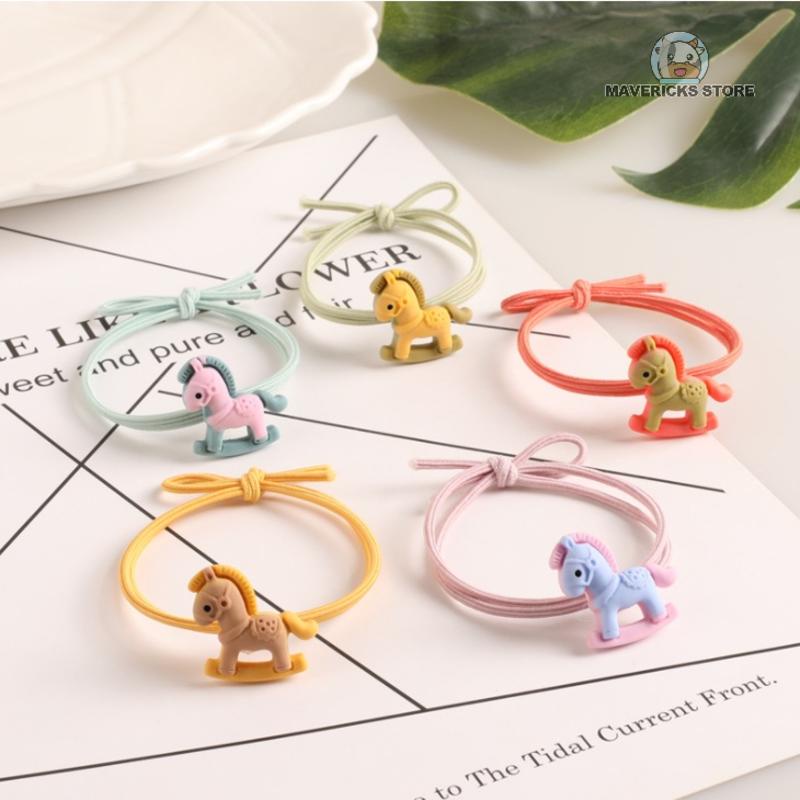 Dây cột tóc co giãn họa tiết hoạt hình phong cách Hàn Quốc nhiều màu tùy chọn