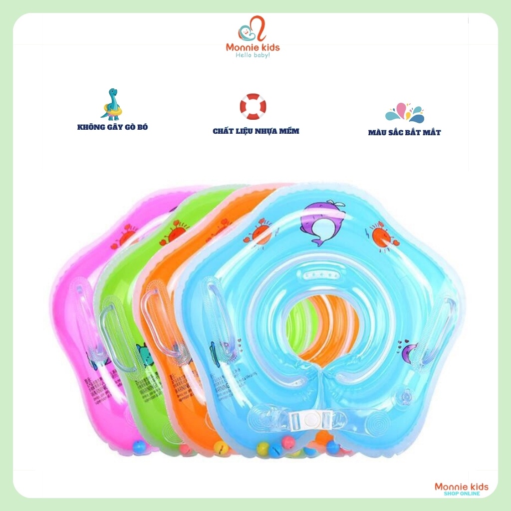 Phao đỡ cổ cho bé, phao bơi đỡ cổ họa tiết an toàn chắc chắn - Monnie Kids